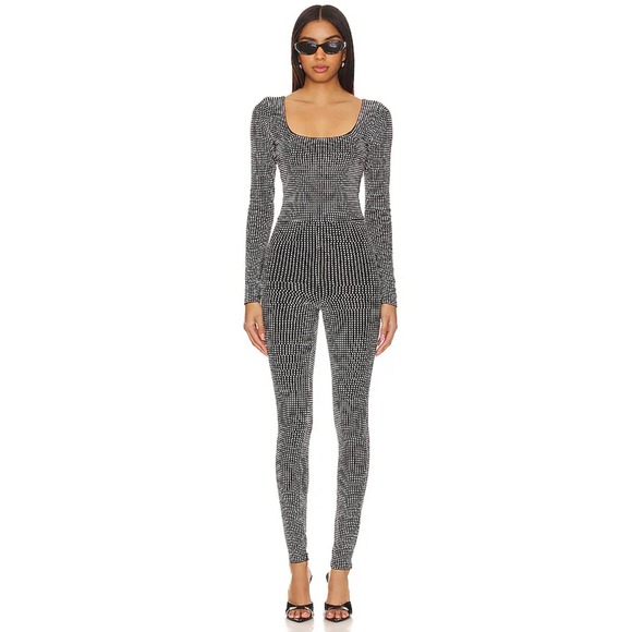 New! Good American Crystal Jumpsuit in Black Sz Small $299 - Picture 6 of 6